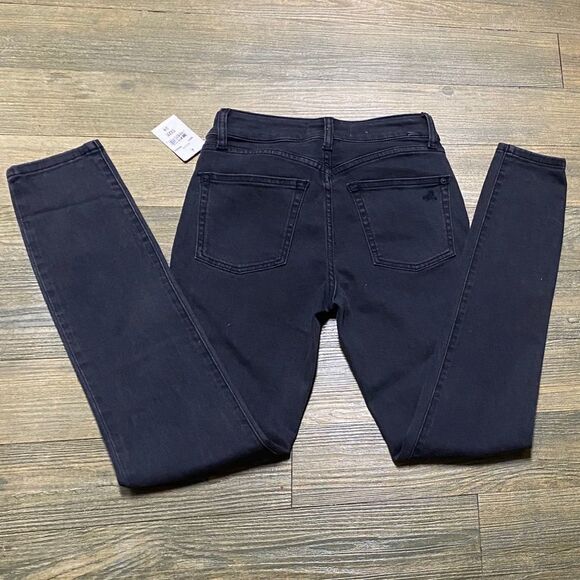 NWT DL1961 Farrow High Rise Skinny Black Magma Stretch Jean 24 - Picture 8 of 9